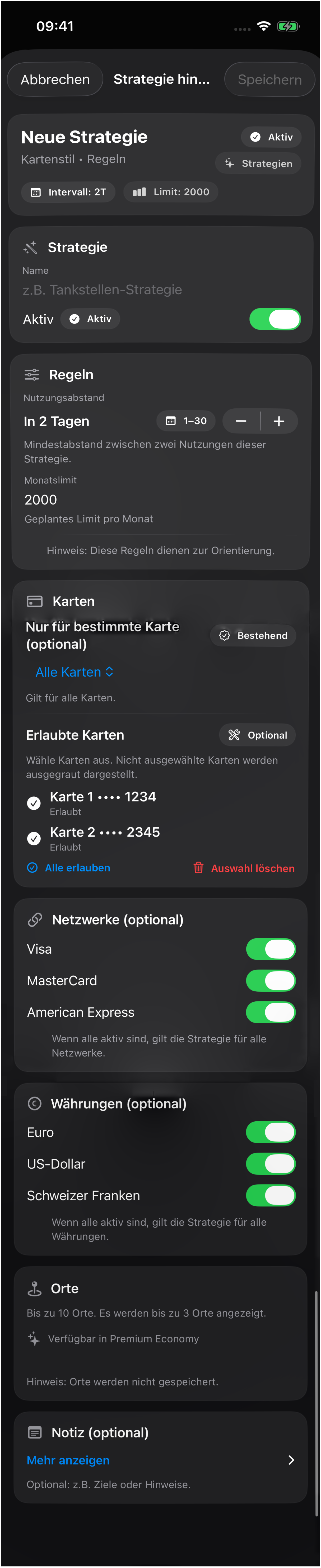 Strategie hinzufügen